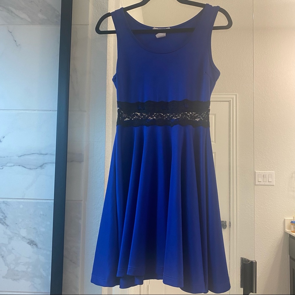 Royal Blue/Black Lace Dress